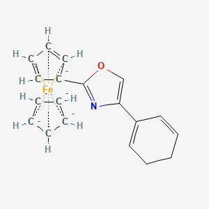 molecular formula C19H17FeNO-6 B13908381 4-Cyclohexa-1,5-dien-1-yl-2-cyclopenta-2,4-dien-1-yl-1,3-oxazole;cyclopentane;iron 