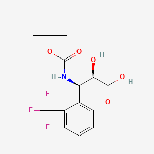 molecular formula C15H18F3NO5 B1390845 (2R,3R)-3-((tert-Butoxycarbonyl)amino)-2-hydroxy-3-(2-(trifluoromethyl)phenyl)propanoic acid CAS No. 1217762-48-5