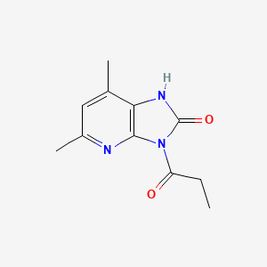 molecular formula C11H13N3O2 B13908452 5,7-dimethyl-3-propanoyl-1H-imidazo[4,5-b]pyridin-2-one 