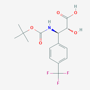 molecular formula C15H18F3NO5 B1390846 (2R,3R)-3-((tert-Butoxycarbonyl)amino)-2-hydroxy-3-(4-(trifluoromethyl)phenyl)propanoic acid CAS No. 1217733-31-7