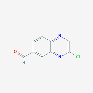 molecular formula C9H5ClN2O B13908508 3-Chloroquinoxaline-6-carbaldehyde 