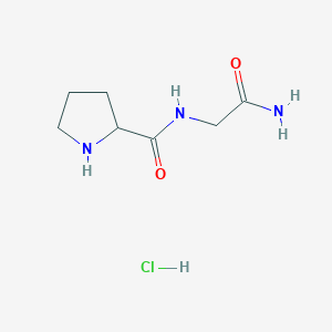 molecular formula C7H14ClN3O2 B13908554 N-(2-amino-2-oxoethyl)pyrrolidine-2-carboxamide;hydrochloride 