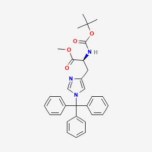 molecular formula C31H33N3O4 B13908625 N-Boc-1-trityl-L-histidine Methyl Ester 