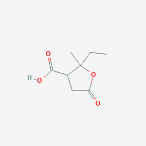 molecular formula C8H12O4 B1390865 2-乙基-2-甲基-5-氧代氧杂环-3-羧酸 CAS No. 38840-97-0