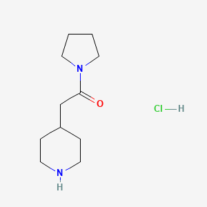 molecular formula C11H21ClN2O B1390868 2-哌啶-4-基-1-吡咯烷-1-基-乙酮盐酸盐 CAS No. 1172096-32-0