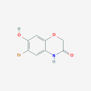 molecular formula C8H6BrNO3 B13908732 6-Bromo-7-hydroxy-2h-1,4-benzoxazin-3(4h)-one 