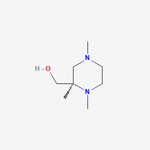 molecular formula C8H18N2O B13908806 [(2R)-1,2,4-trimethylpiperazin-2-yl]methanol 