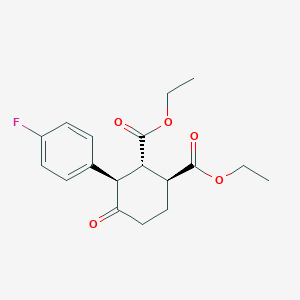 molecular formula C18H21FO5 B1390882 (1S,2S,3R)-diethyl 3-(4-fluorophenyl)-4-oxocyclohexane-1,2-dicarboxylate CAS No. 860642-62-2