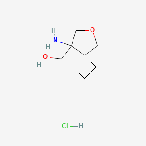 molecular formula C8H16ClNO2 B13908868 {8-Amino-6-oxaspiro[3.4]octan-8-yl}methanolhydrochloride 