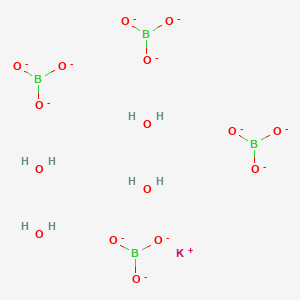 molecular formula B4H8KO16-11 B13908916 Potassium;tetraborate;tetrahydrate 