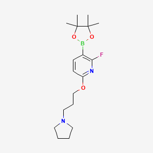 2-Fluoro-6-(3-pyrrolidin-1-ylpropoxy)-3-(4,4,5,5-tetramethyl-1,3,2-dioxaborolan-2-yl)pyridine