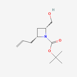 molecular formula C12H21NO3 B13908958 tert-butyl (2R,4R)-2-(hydroxymethyl)-4-prop-2-enylazetidine-1-carboxylate 