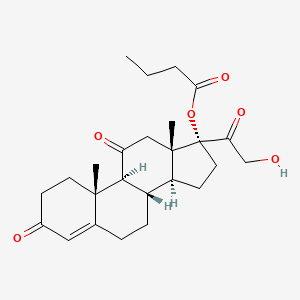 molecular formula C25H34O6 B13908984 Pregn-4-ene-3,11,20-trione, 21-hydroxy-17-(1-oxobutoxy)- 