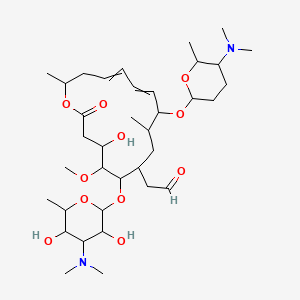 molecular formula C36H62N2O11 B13908986 2-[6-[4-(dimethylamino)-3,5-dihydroxy-6-methyloxan-2-yl]oxy-10-[5-(dimethylamino)-6-methyloxan-2-yl]oxy-4-hydroxy-5-methoxy-9,16-dimethyl-2-oxo-1-oxacyclohexadeca-11,13-dien-7-yl]acetaldehyde 