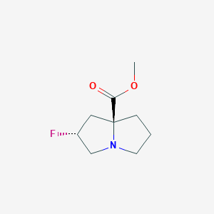 molecular formula C9H14FNO2 B13909049 Methyl (2R,7aS)-2-fluorotetrahydro-1H-pyrrolizine-7a(5H)-carboxylate 