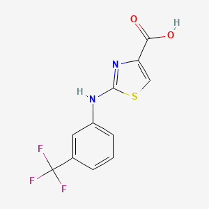 molecular formula C11H7F3N2O2S B1390905 2-{[3-(Trifluoromethyl)phenyl]amino}-1,3-thiazole-4-carboxylic acid CAS No. 1172391-60-4