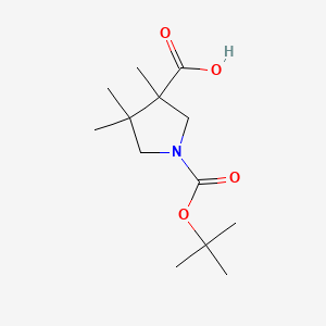 molecular formula C13H23NO4 B13909056 1-Tert-butoxycarbonyl-3,4,4-trimethyl-pyrrolidine-3-carboxylic acid 