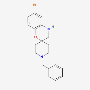 molecular formula C19H21BrN2O B13909104 1'-Benzyl-6-bromospiro[3,4-dihydro-1,4-benzoxazine-2,4'-piperidine] 