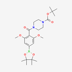 molecular formula C24H37BN2O7 B13909210 tert-butyl 4-[2,6-dimethoxy-4-(4,4,5,5-tetramethyl-1,3,2-dioxaborolan-2-yl)benzoyl]piperazine-1-carboxylate 