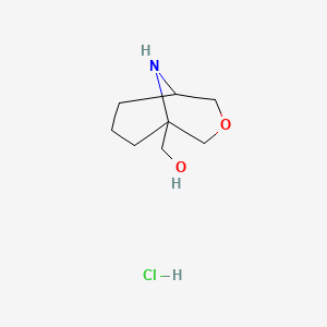 molecular formula C8H16ClNO2 B13909227 3-Oxa-9-azabicyclo[3.3.1]nonan-1-ylmethanol hydrochloride 