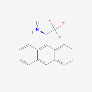 molecular formula C16H12F3N B13909283 (1S)-1-anthracen-9-yl-2,2,2-trifluoroethanamine 