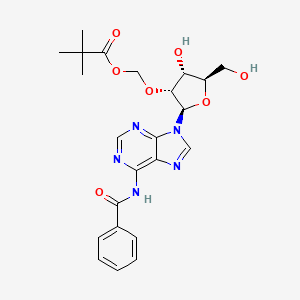 molecular formula C23H27N5O7 B13909289 [(2R,3R,4R,5R)-2-(6-benzamidopurin-9-yl)-4-hydroxy-5-(hydroxymethyl)oxolan-3-yl]oxymethyl 2,2-dimethylpropanoate CAS No. 2842847-62-3