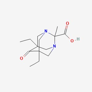 5,7-Diethyl-2-methyl-6-oxo-1,3-diazaadamantane-2-carboxylic acid