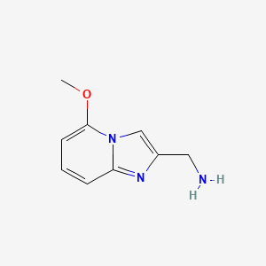 molecular formula C9H11N3O B13909318 5-Methoxyimidazo[1,2-a]pyridine-2-methanamine 