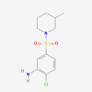 molecular formula C12H17ClN2O2S B1390933 2-Chloro-5-[(3-methyl-1-piperidinyl)sulfonyl]-aniline CAS No. 1036526-86-9