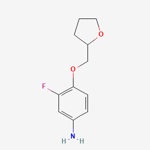 molecular formula C11H14FNO2 B1390934 3-氟-4-(四氢-2-呋喃甲氧基)苯胺 CAS No. 946742-26-3