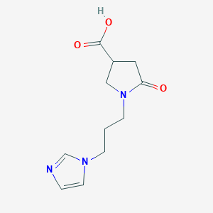 molecular formula C11H15N3O3 B1390935 1-[3-(1H-Imidazol-1-yl)propyl]-5-oxopyrrolidine-3-carboxylic acid CAS No. 1038730-67-4
