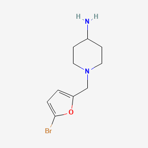 molecular formula C10H15BrN2O B1390936 1-[(5-溴呋喃-2-基)甲基]哌啶-4-胺 CAS No. 1152543-57-1