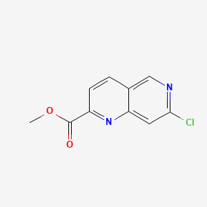 molecular formula C10H7ClN2O2 B13909367 Methyl 7-chloro-1,6-naphthyridine-2-carboxylate 