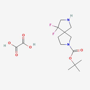 molecular formula C14H22F2N2O6 B13909393 Tert-butyl 9,9-difluoro-2,7-diazaspiro[4.4]nonane-2-carboxylate;oxalic acid 