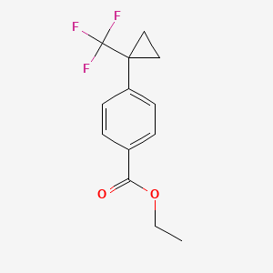 molecular formula C13H13F3O2 B13909473 Ethyl 4-(1-(trifluoromethyl)cyclopropyl)benzoate 