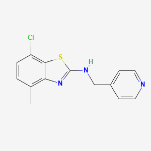 molecular formula C14H12ClN3S B1390950 7-chloro-4-methyl-N-(pyridin-4-ylmethyl)-1,3-benzothiazol-2-amine CAS No. 1177306-69-2