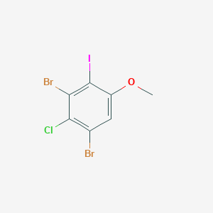 molecular formula C7H4Br2ClIO B13909531 4-Chloro-3,5-dibromo-2-iodoanisole CAS No. 1160574-51-5