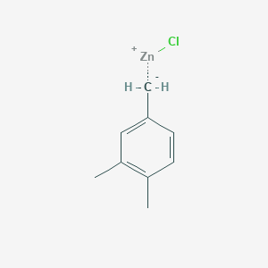 molecular formula C9H11ClZn B13909578 3,4-Dimethylbenzylzinc chloride 