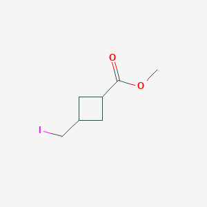 molecular formula C7H11IO2 B13909586 Methyl 3-(iodomethyl)cyclobutanecarboxylate 