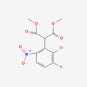 molecular formula C11H9BrFNO6 B13909681 Dimethyl 2-(2-bromo-3-fluoro-6-nitrophenyl)malonate 