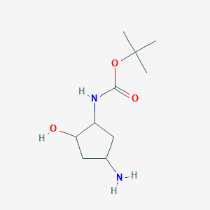 molecular formula C10H20N2O3 B13909695 tert-Butyl (4-amino-2-hydroxycyclopentyl)carbamate 