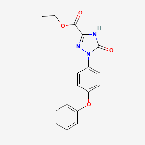 molecular formula C17H15N3O4 B13909712 Ethyl 2,5-dihydro-5-oxo-1-(4-phenoxyphenyl)-1H-1,2,4-triazole-3-carboxylate 