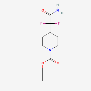 molecular formula C12H20F2N2O3 B13909724 Tert-butyl 4-(2-amino-1,1-difluoro-2-oxo-ethyl)piperidine-1-carboxylate 