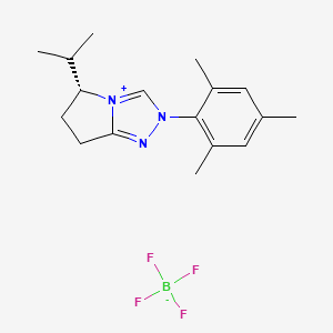 (R)-5-Isopropyl-2-mesityl-6,7-dihydro-5H-pyrrolo[2,1-c][1,2,4]triazol-2-ium tetrafluoroborate