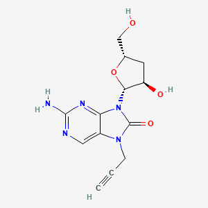 2-Amino-7-propargyl-7,8-dihydro-8-oxo-9-(beta-D-3-deoxy-ribofuranosyl)purine