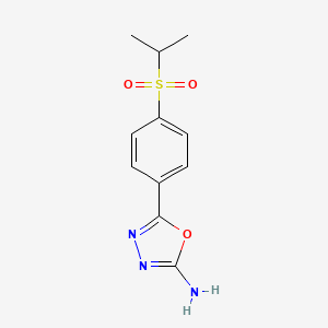 molecular formula C11H13N3O3S B1390975 5-[4-(Isopropylsulfonyl)phenyl]-1,3,4-oxadiazol-2-amine CAS No. 1177318-35-2