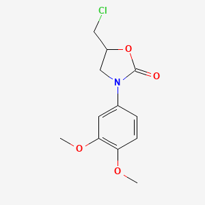 molecular formula C12H14ClNO4 B1390977 5-(Chloromethyl)-3-(3,4-dimethoxyphenyl)-1,3-oxazolidin-2-one CAS No. 1204296-45-6