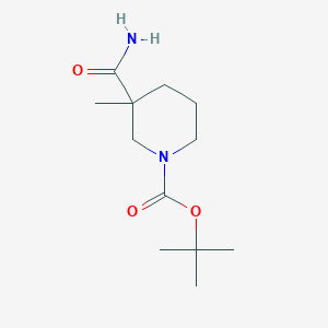 molecular formula C12H22N2O3 B13909793 Tert-butyl 3-carbamoyl-3-methylpiperidine-1-carboxylate 