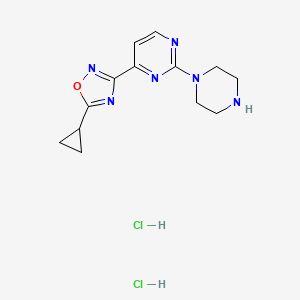 B1390984 4-(5-Cyclopropyl-1,2,4-oxadiazol-3-yl)-2-piperazin-1-ylpyrimidine dihydrochloride CAS No. 1177093-08-1