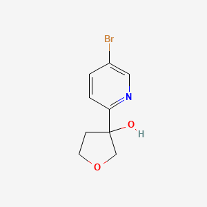 molecular formula C9H10BrNO2 B13909868 3-(5-Bromo-2-pyridyl)tetrahydrofuran-3-OL 